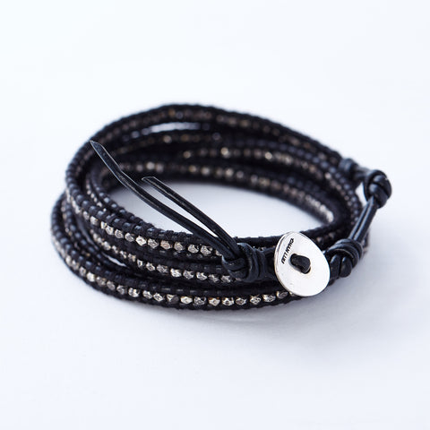 Chan Luu Sterling Silver and Leather Wrap Bracelet Hummingbird